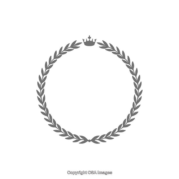 Elegant Laurel Wreath With Crown Symbolizing Honor and Achievement