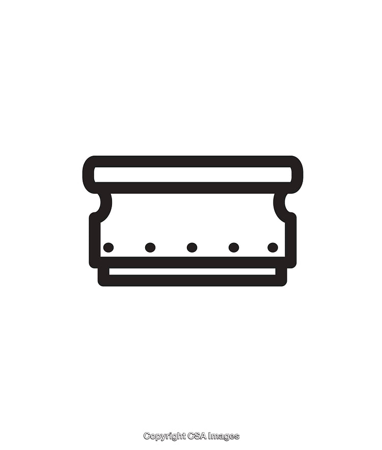Simple Black and White Icon of a Rectangular Object with Rounded Edges