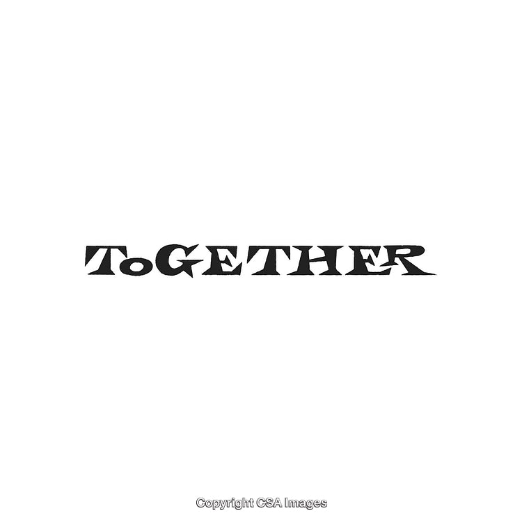Creative Typography Depicting the Word 'Together' in Unique Capitalized Fonts