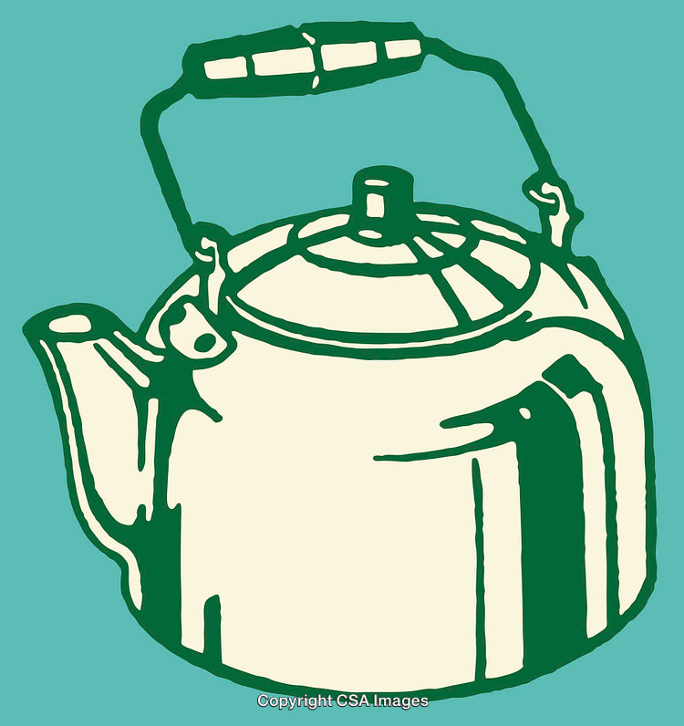Hand-Drawn Illustration of a Tea Kettle in Retro Style