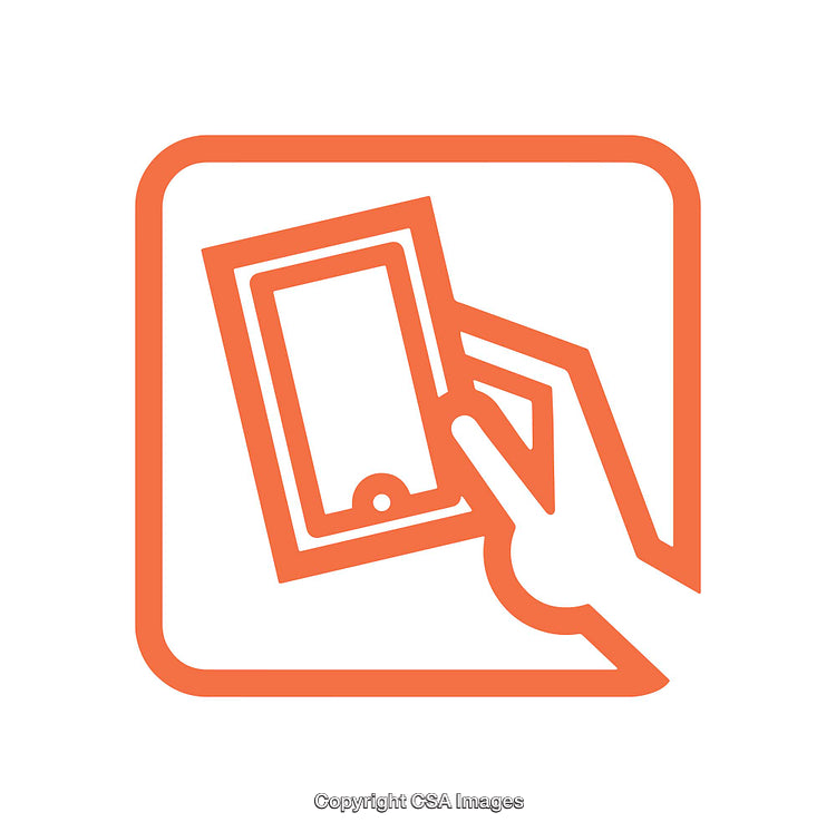 Minimalist Smartphone Payment Icon with Hand Illustration