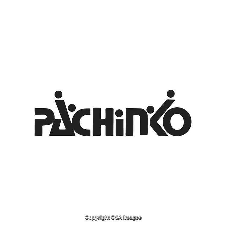 Minimalist Pachinko Typography Logo with Playful Design Elements