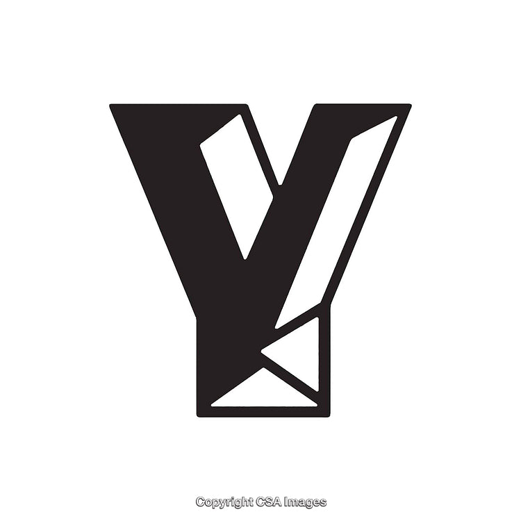 Modern Bold Design of the Letter Y in Black and White