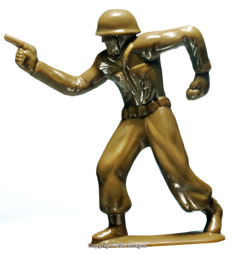 Plastic Toy Soldier in Action Pose with Detailed Uniform