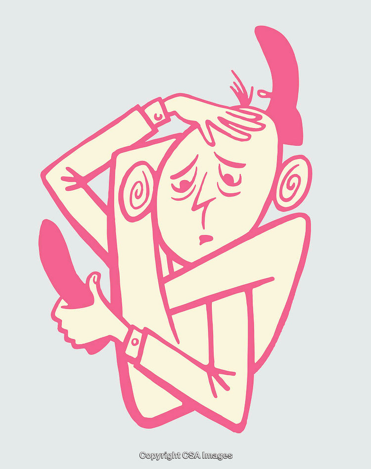 Whimsical Line Art Illustration of a Contorted Figure With an Expressive Pose
