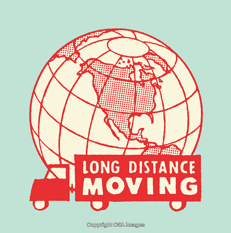 Retro Style World Globe with Moving Truck Design