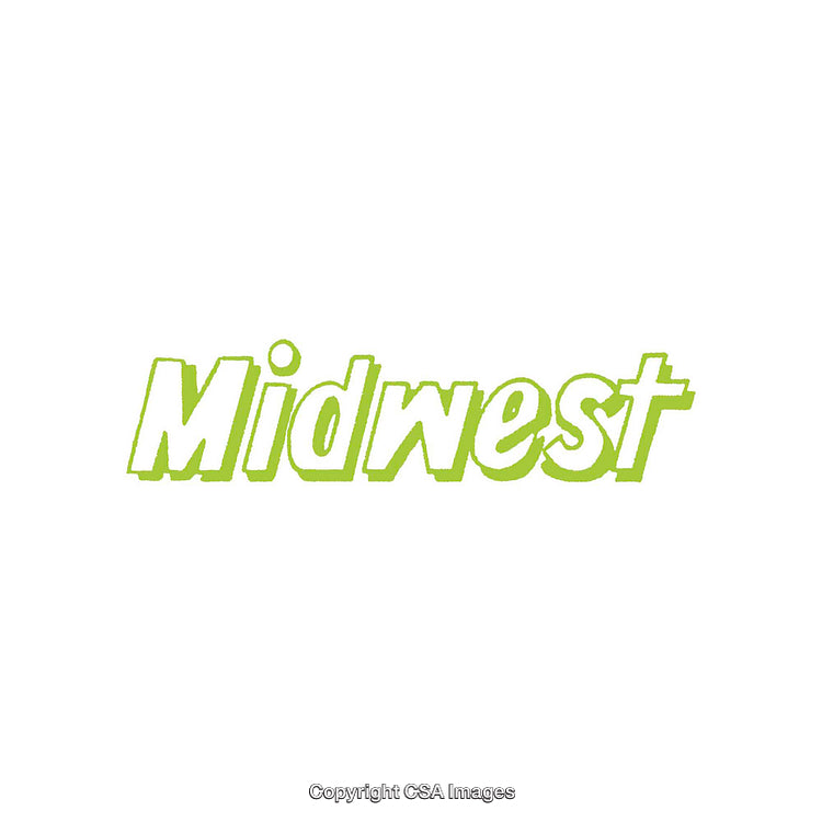 Green Stylized Midwest Text Design on White Background