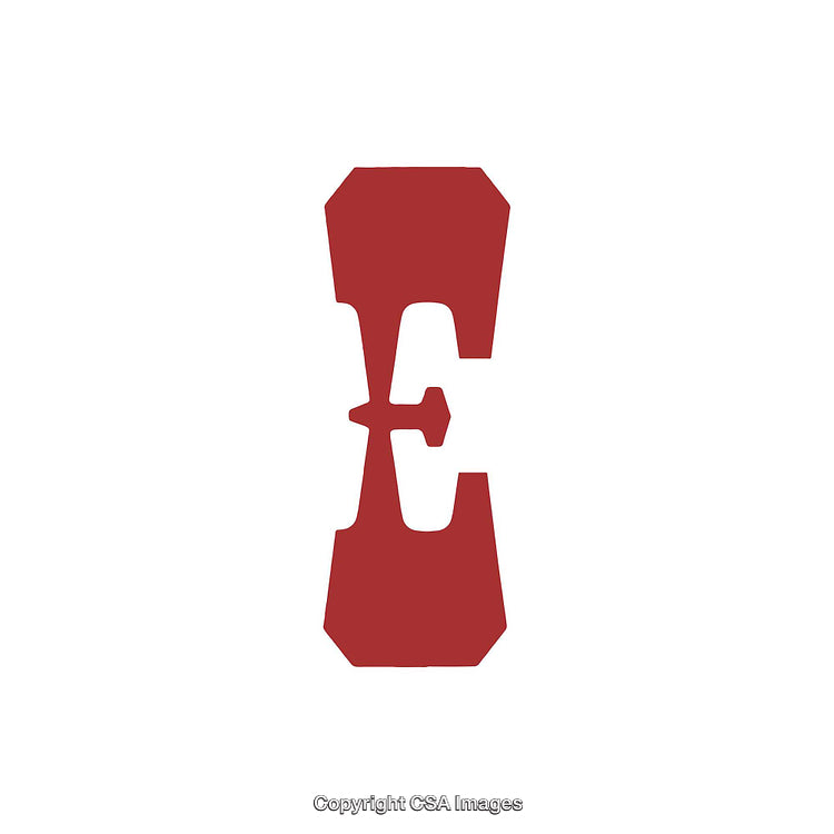 Abstract Red Letter E Design on White Background