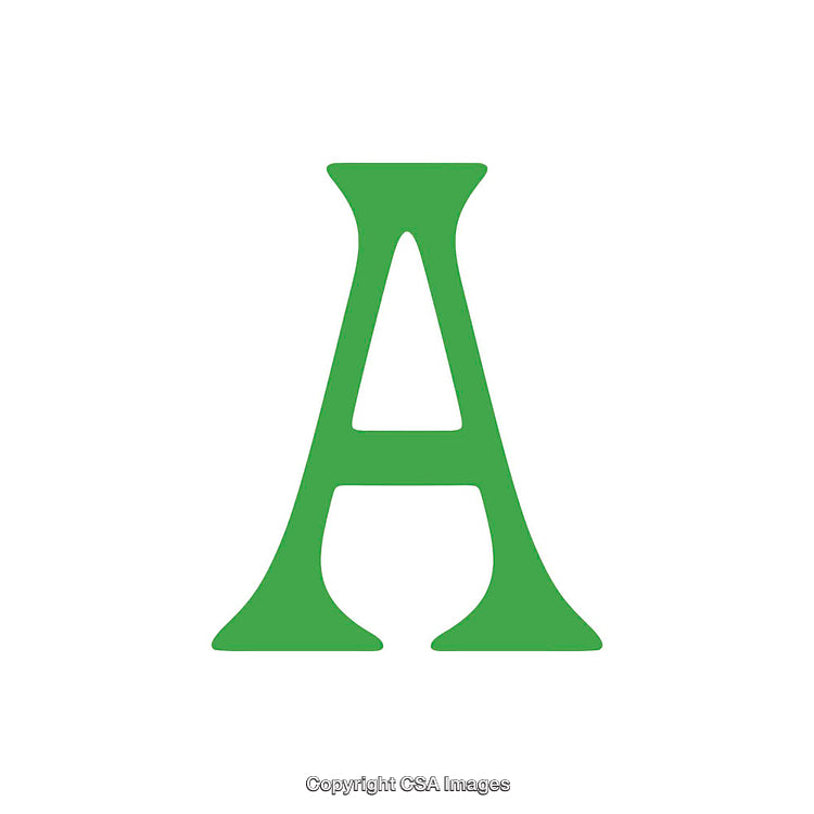 Green Letter A Illustration on a White Background