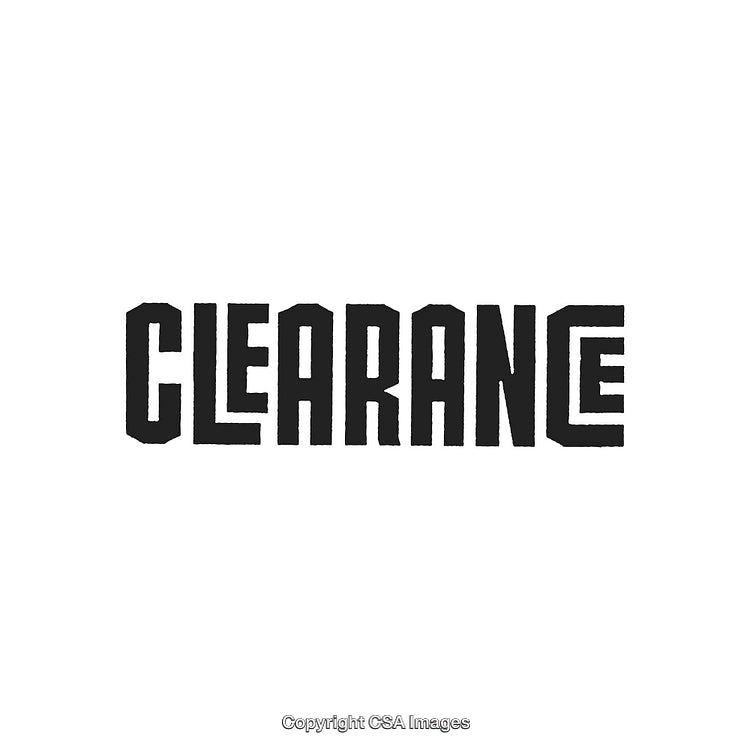 Bold Clearance Label with Graphic Typeface and Monochromatic Style