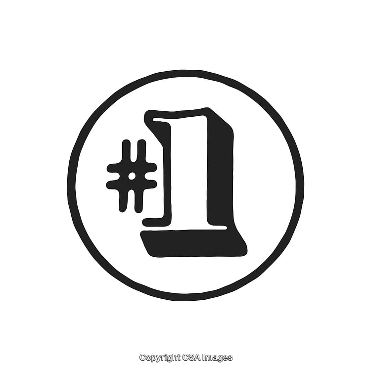 Hand-Drawn Illustration of #1 Symbol Encircled in Monochrome Design