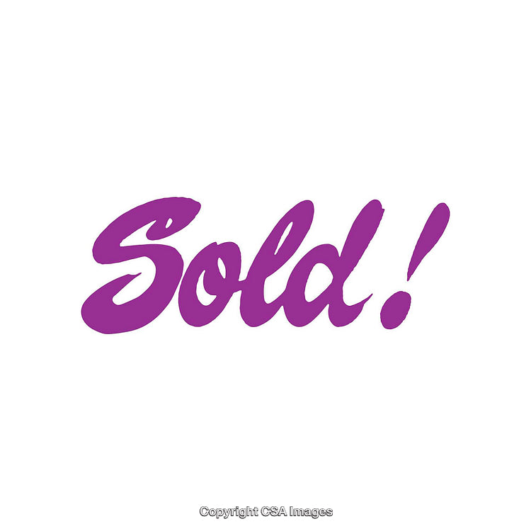 Purple Handwritten Sold Text on White Background for Marketing and Sales