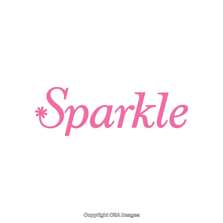 Pink Sparkle Text on Minimalist White Background