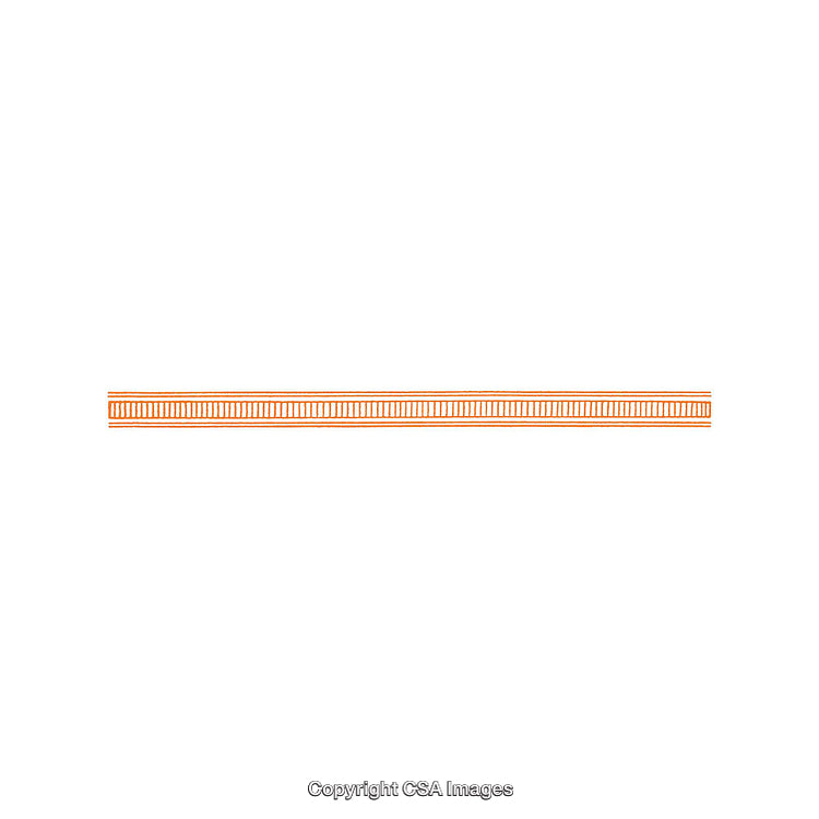Thin Orange Ruler Illustration Isolated on White Background