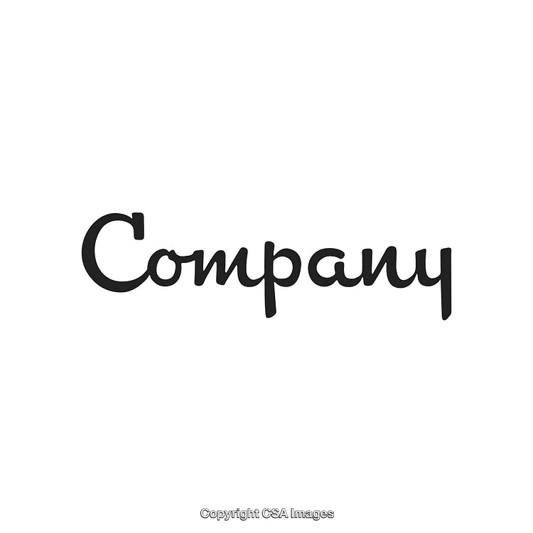 Handwritten Company Logo in Black Font on a White Background