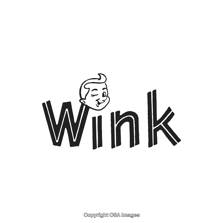 Playful Wink-Inspired Icon and Typography Display on White Background