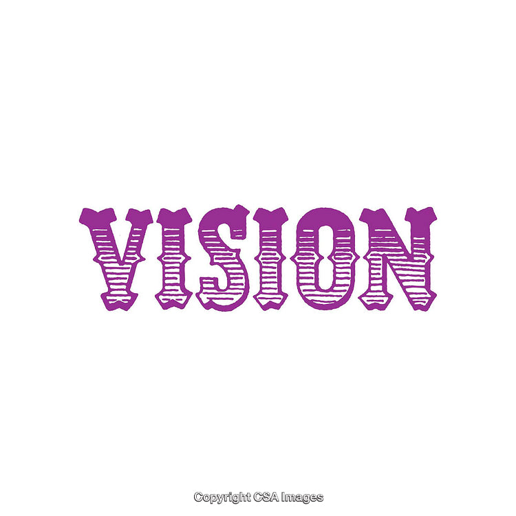 Purple Vision Typography With Bold Artistic Font Style on White Background