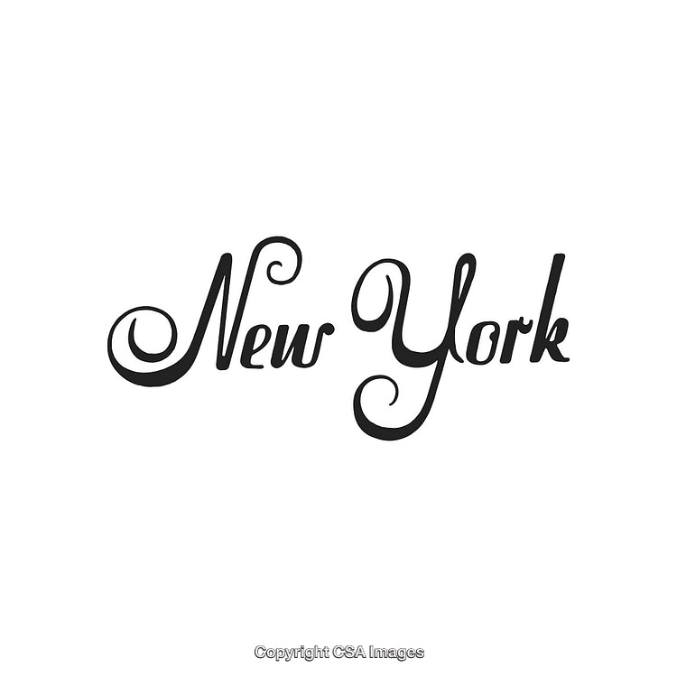 Elegant New York Typography Design with Stylish Cursive Lettering