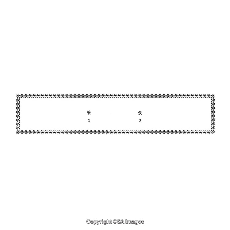 Elegant Monochrome Ornamented Border With Decorative Elements and Numbers