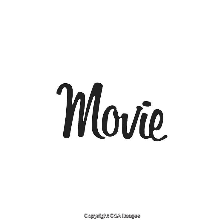 Elegant Hand-Lettered Script Displaying the Word Movie in Stylish Typeface