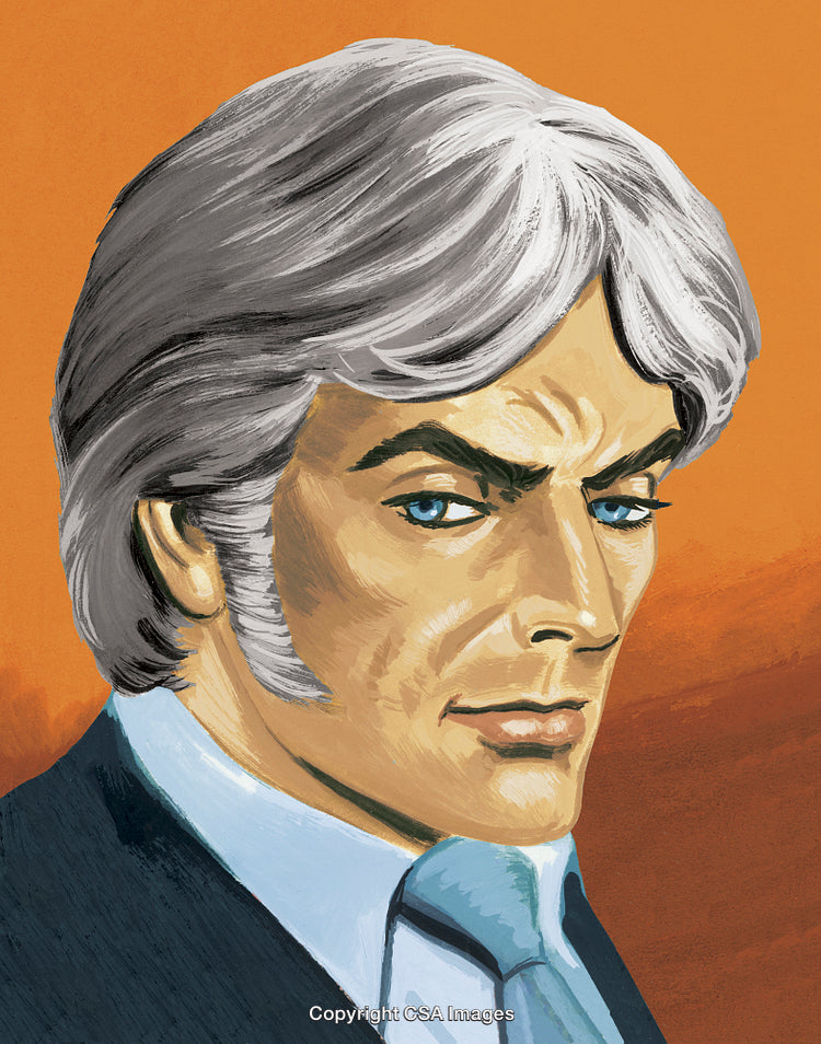 Stylized Portrait of a Man in Business Attire with Profound Expression
