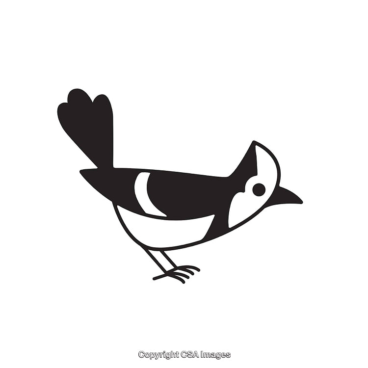 Monochrome Line Art Illustration of a Bird Icon Design