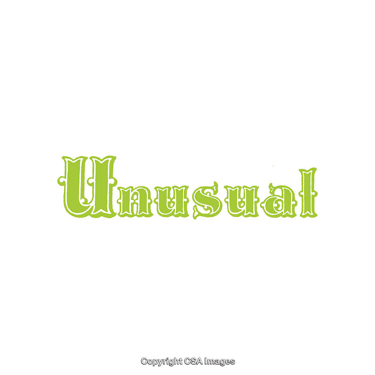 Retro Typography Featuring the Word 'Unusual' in a Vibrant Green Font
