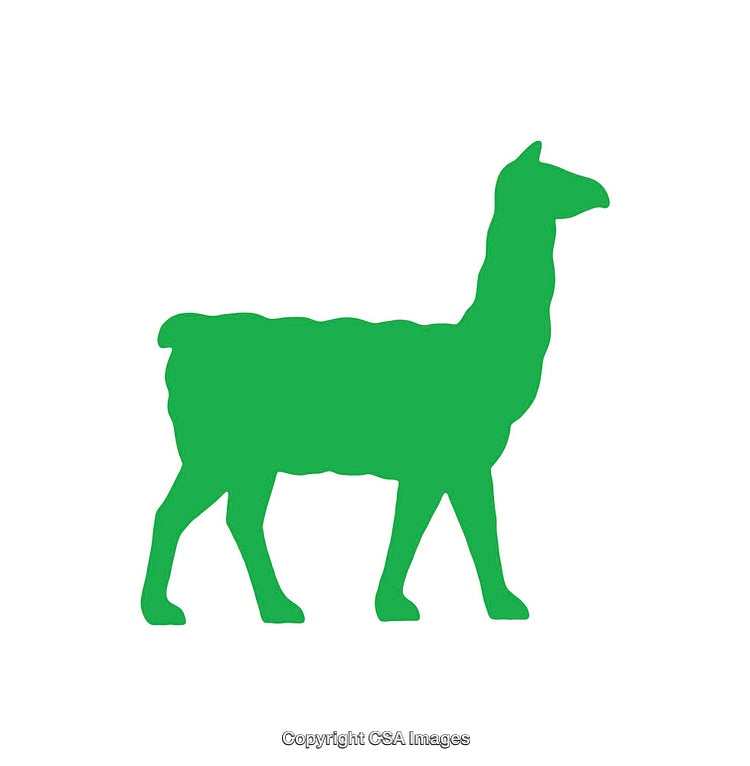 Simple Green Llama Icon in Clean Minimalist Style on White Background