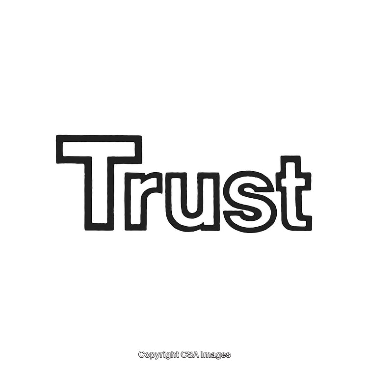 Trust Word Concept in Black Text on a White Background