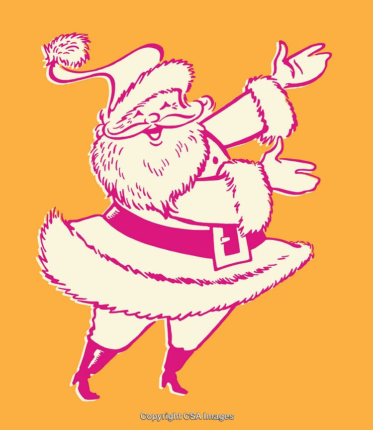 Festive Santa Claus Illustration in Bold Colors Celebrating Christmas Joy