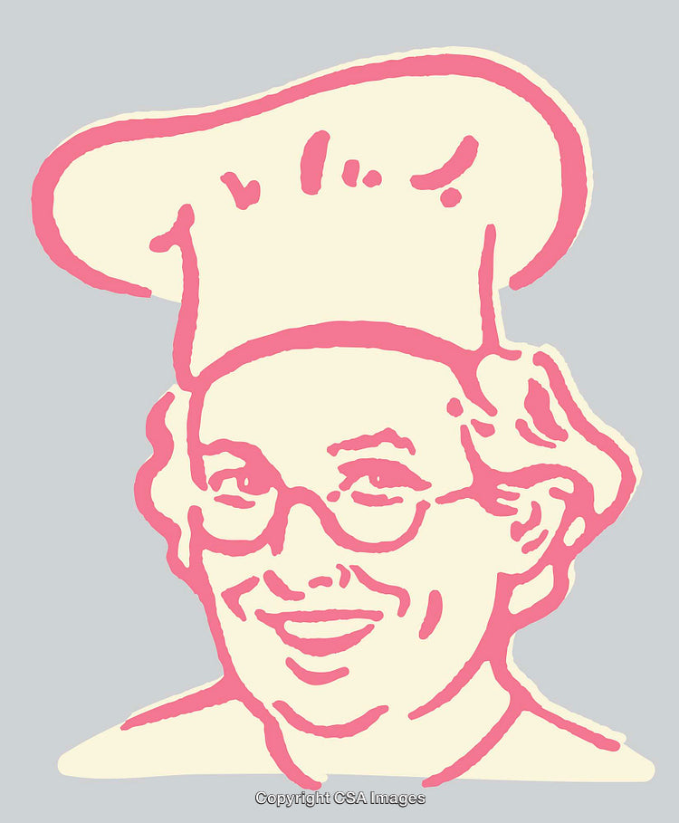 Colorful Line Art Drawing of a Cheerful Chef with Glasses and a Hat