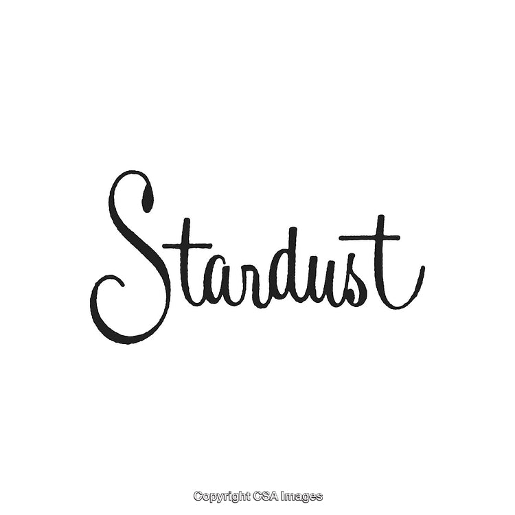 Stylized Handwritten Word 'Stardust' in Black Ink on White Background