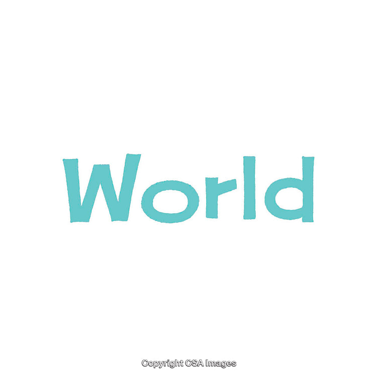 Minimalistic Typography Design Featuring the Word World in Blue Bold Font