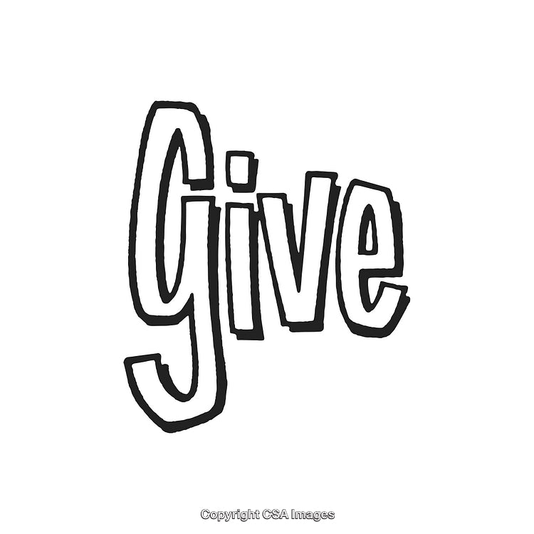 Creative Hand-Drawn 'Give' Text Design On White Background