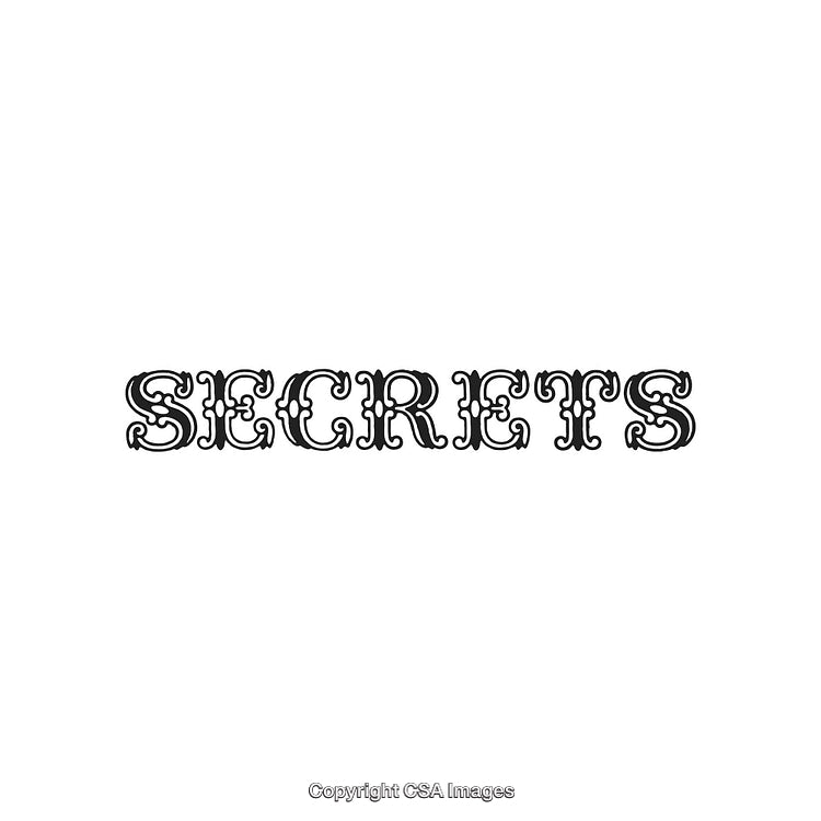 The Word 'Secrets' in Elegant Black Typographic Design on White Background