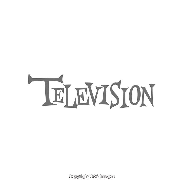 Stylized Gray Typographic Design Word 'Television' on White Background