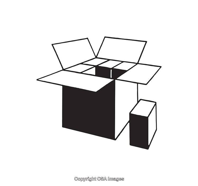 Open Box Icon in Minimalistic Black and White Design