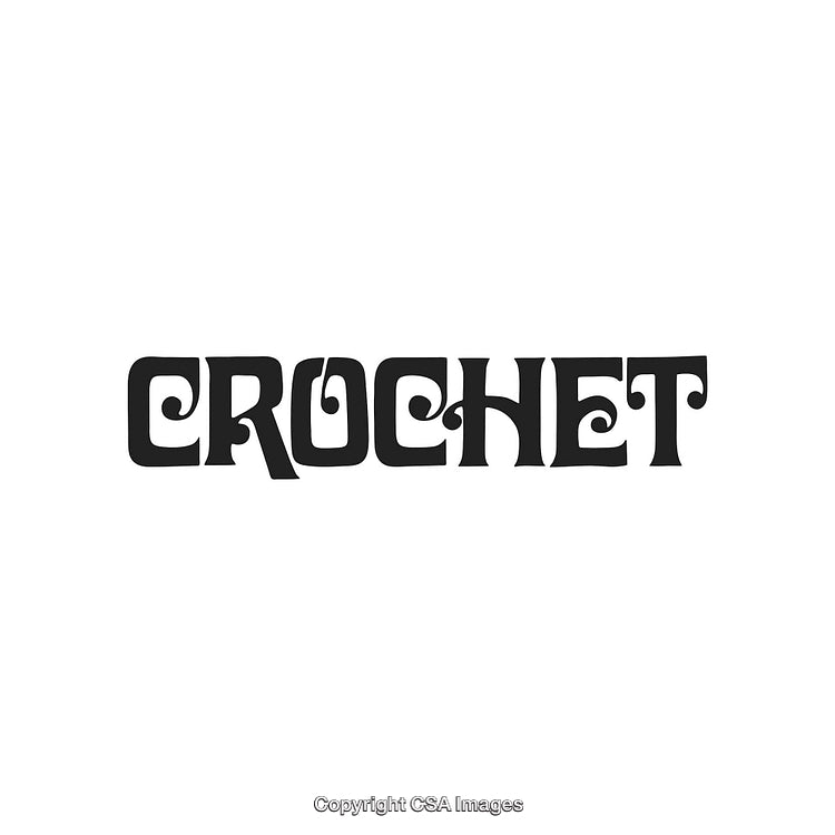 Retro Stylized 'Crochet' Typography Design with Whimsical Texture
