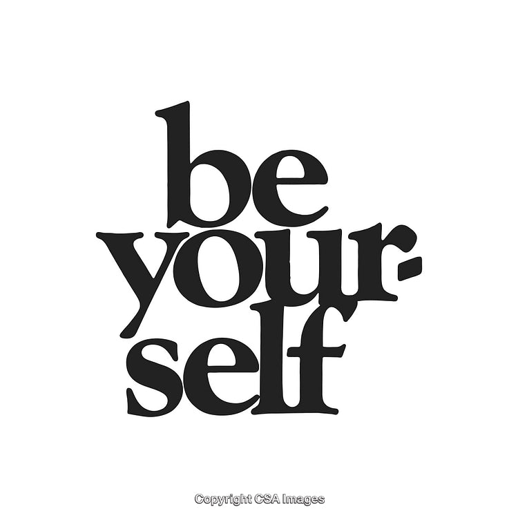 Minimalistic Typography Design Featuring Uplifting Be Yourself Message