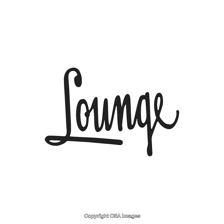 Elegant Handwritten Style Logo Featuring the Word 'Lounge' in Black