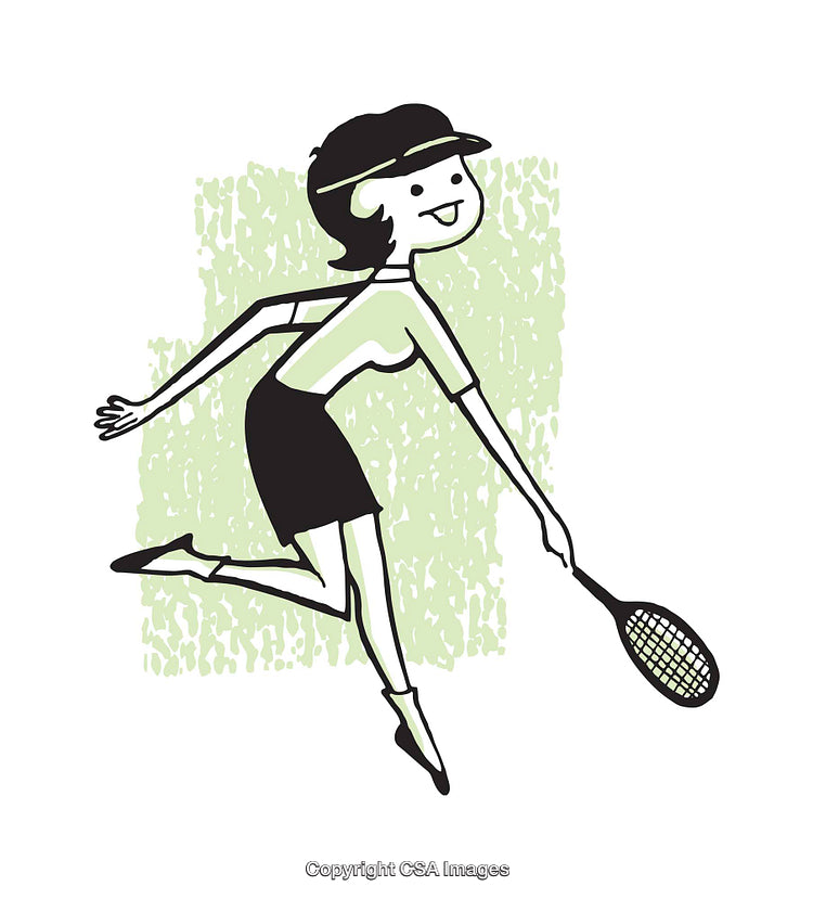 Illustrative Style Artwork of a Tennis Player Engaged in Gameplay.