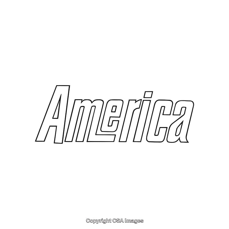 Stylized America Typography With Elegant Design on White Background