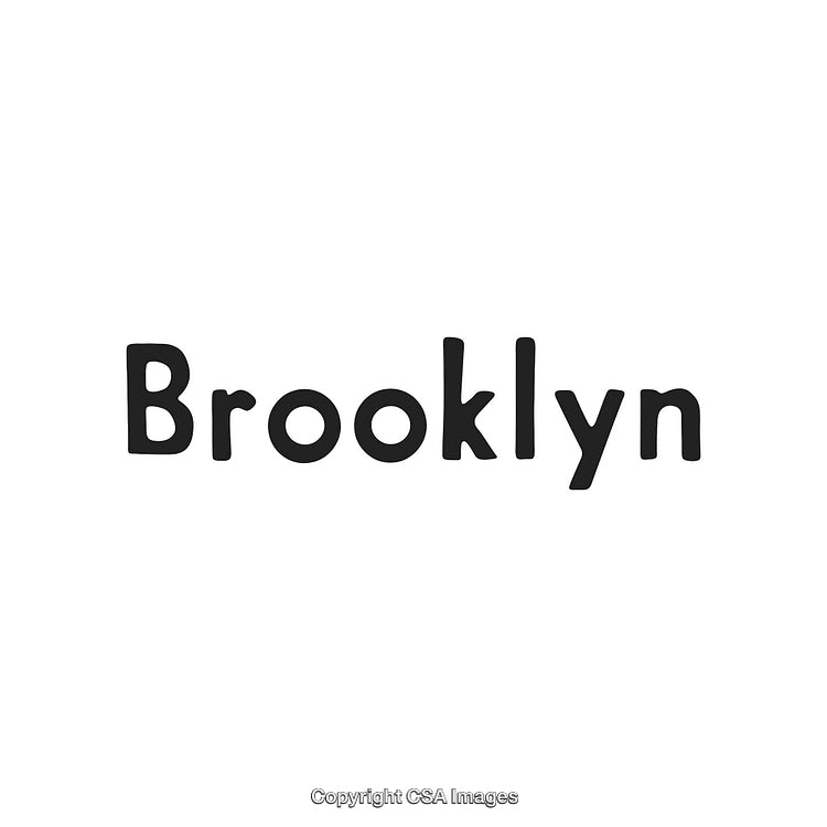 Brooklyn Text Design With Creative Bold Typography in Black Letters on White Background