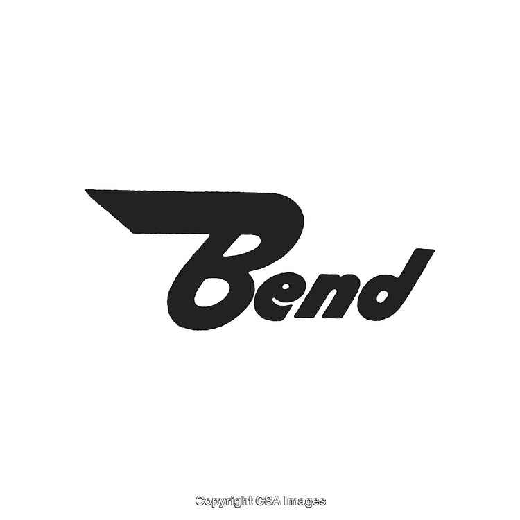 Vintage Styled Logo with Artistic Text Featuring the Word 'Bend' in Bold Design
