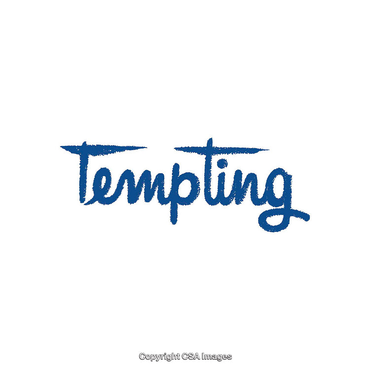 Word Art Depicting the Word 'Tempting' in Bold Blue Script