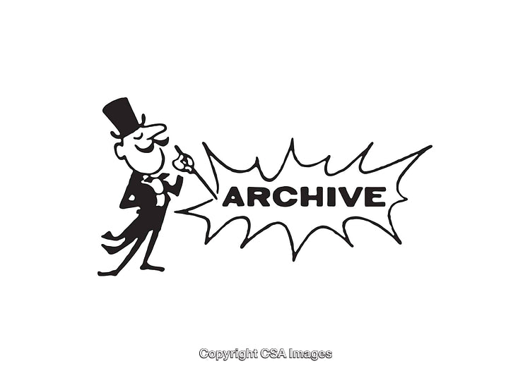 Vintage Monochrome Line Art Illustration of Archive Concept