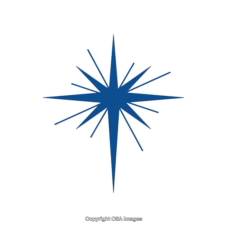 Blue Stylized Star Shape on a White Background