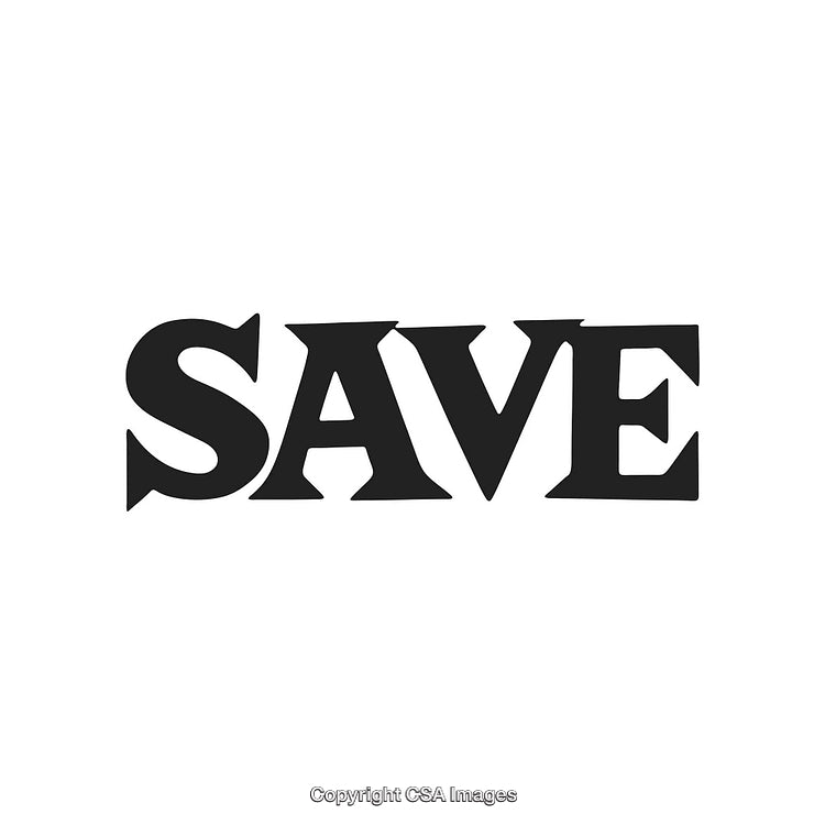 Bold Typography Featuring the Word Save in Classic Black on White