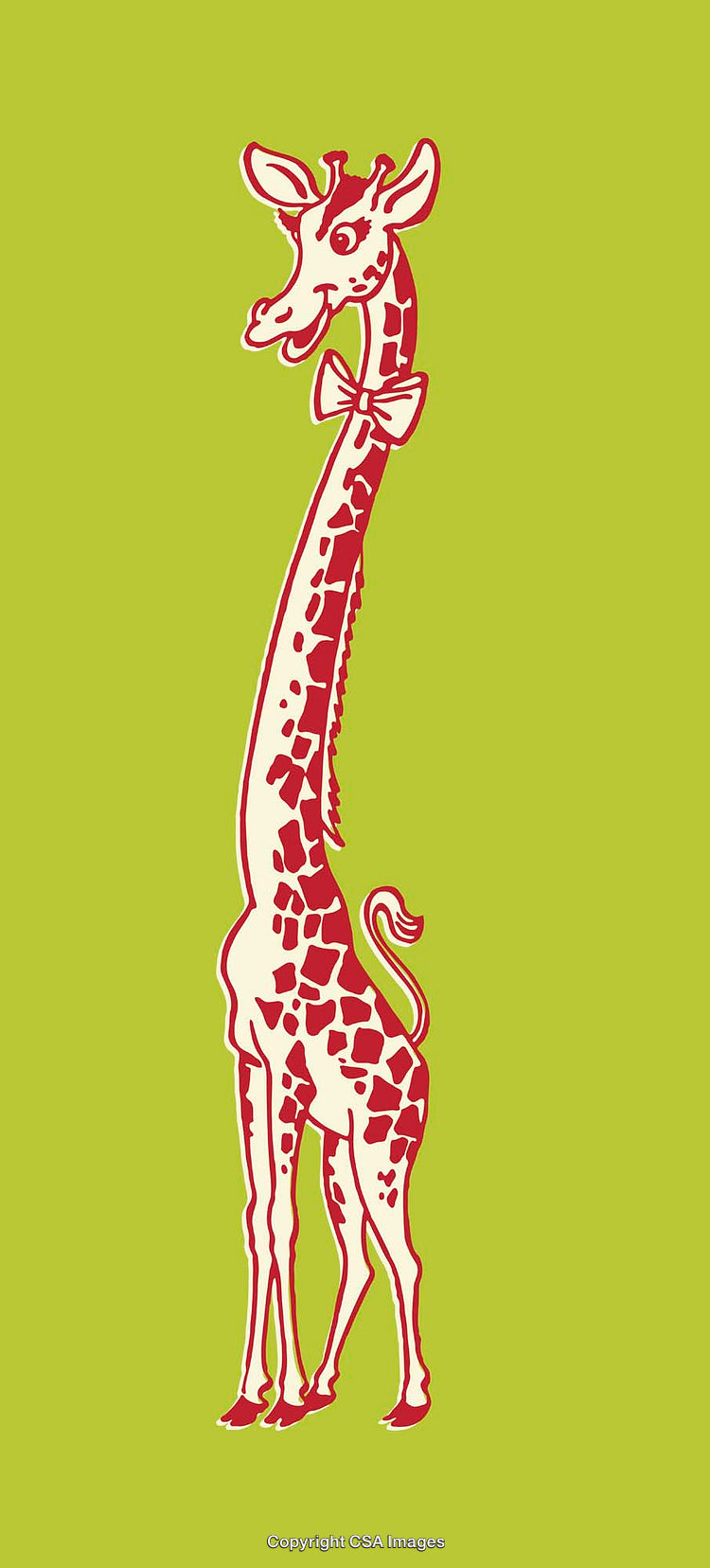 Colorful Illustrated Giraffe Character in Bold Line Art Style