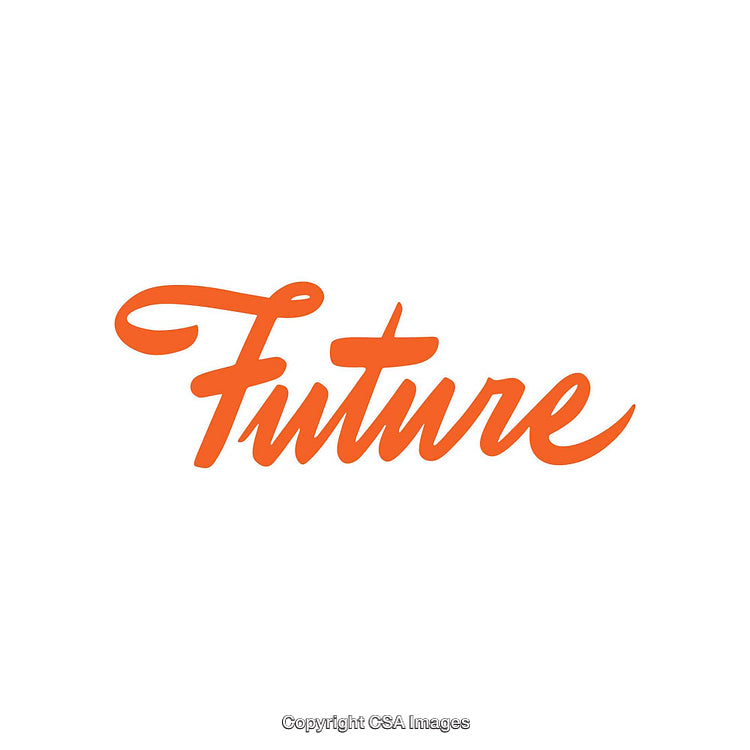Inspirational Orange Typography Spelling 'Future' on a White Background